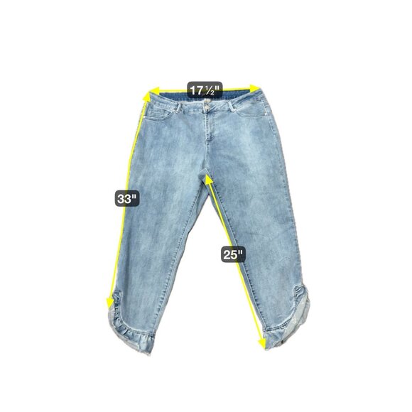 Kate and Mallory Womens Cropped Distressed Denim Jeans SZ 18W - Picture 7 of 9